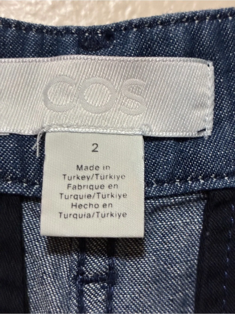 COS High Rise Pleated Linen Cotton Chambray Denim Pants size 2